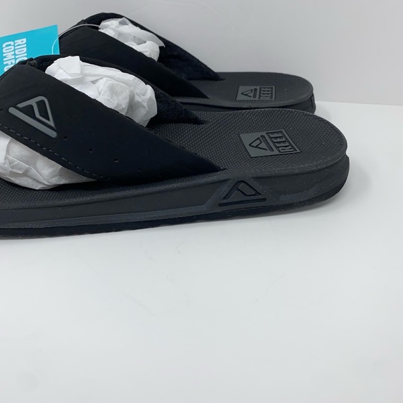 REEF Men’s Phantoms Black Open Toe Flip Flop Sandals High Arc Support Size 7 New - Picture 4 of 9